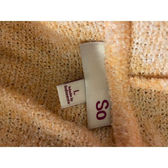 SO Women's Hooded Sweater Long Sleeve Pullover Crewneck Casual Orange Size Large - Picture 5 of 8